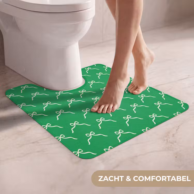 WC Mat - Strik - Kerst - Groen - Wit — 5