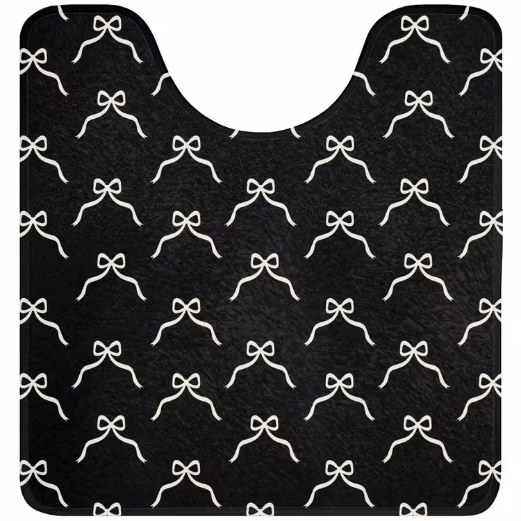 WC Mat - Strik - Kerst - Zwart - Wit — 1