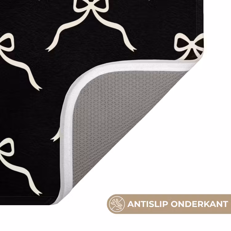 WC Mat - Strik - Kerst - Zwart - Wit — 4