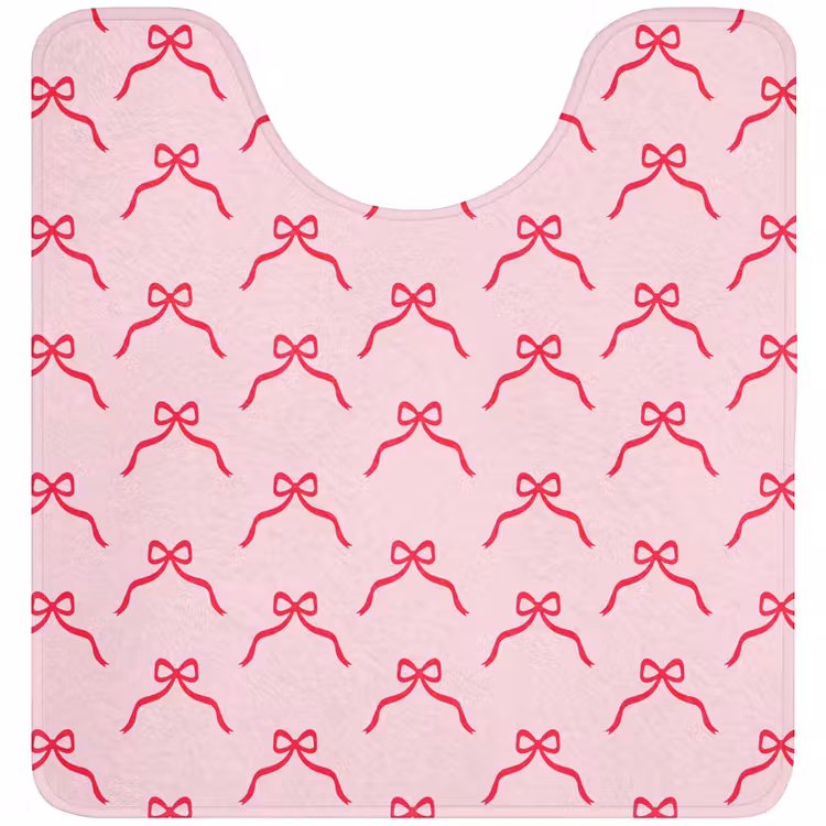 WC Mat - Strik - Rood - Kerst - Roze — 1
