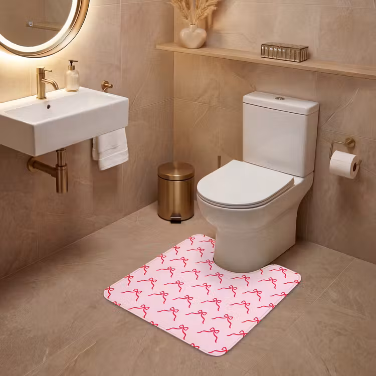 WC Mat - Strik - Rood - Kerst - Roze — 3