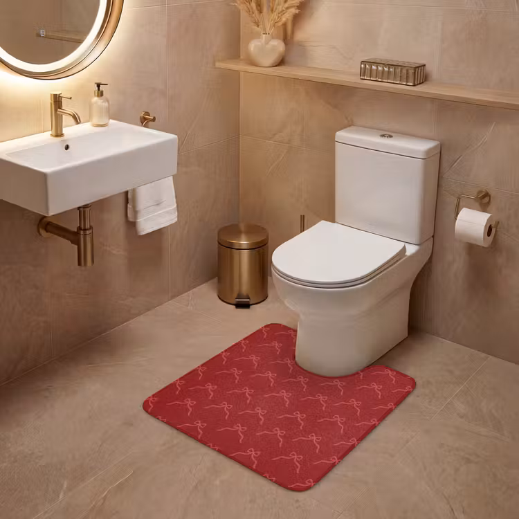 WC Mat - Strik - Roze - Rood - Kerst — 3