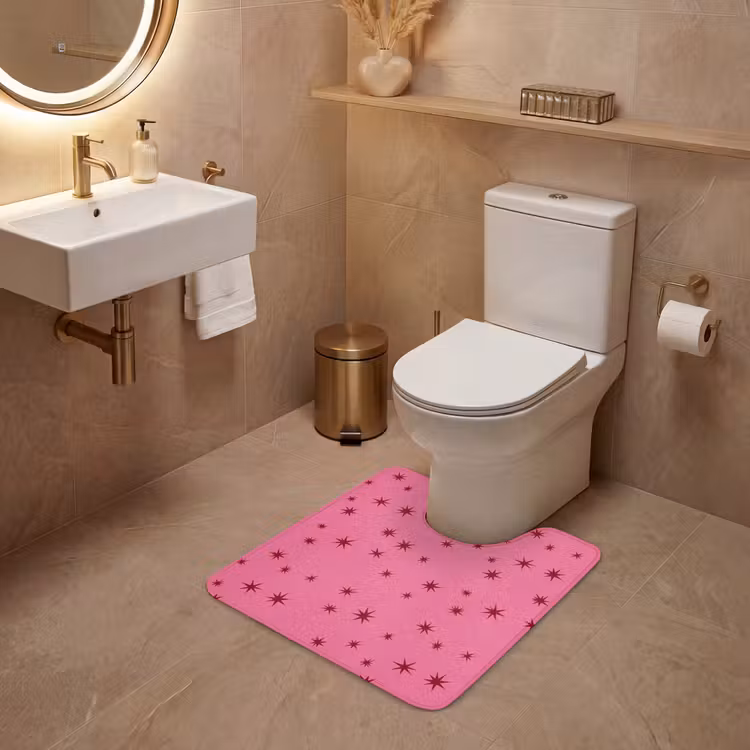 WC Mat - Kerst - Ster - Rood - Roze — 3