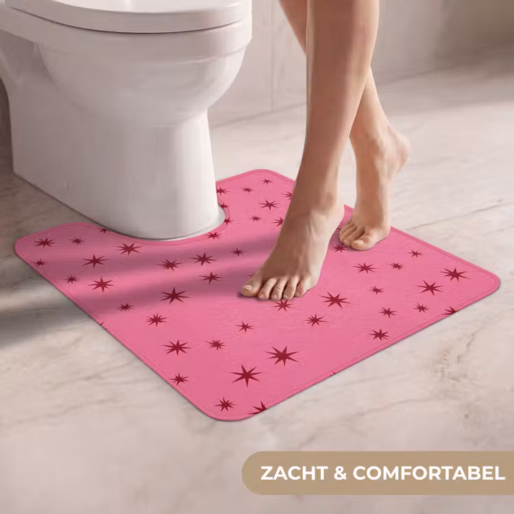 WC Mat - Kerst - Ster - Rood - Roze — 5