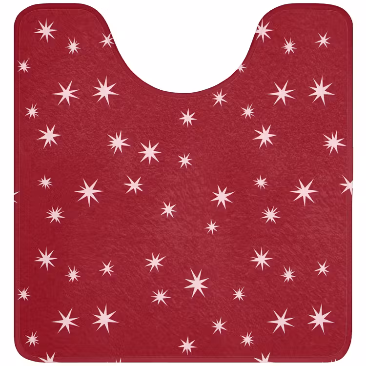 WC Mat - Rood - Wit - Kerst - Ster — 1