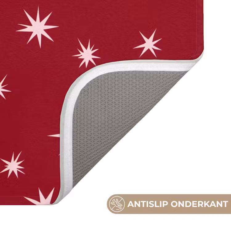 WC Mat - Rood - Wit - Kerst - Ster — 4