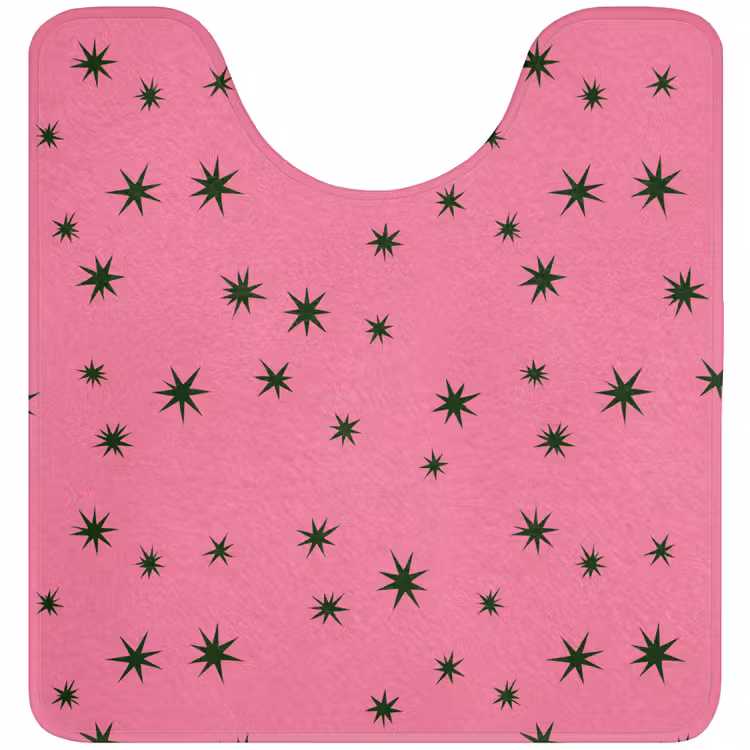 WC Mat - Ster - Groen - Roze - Kerst — 1
