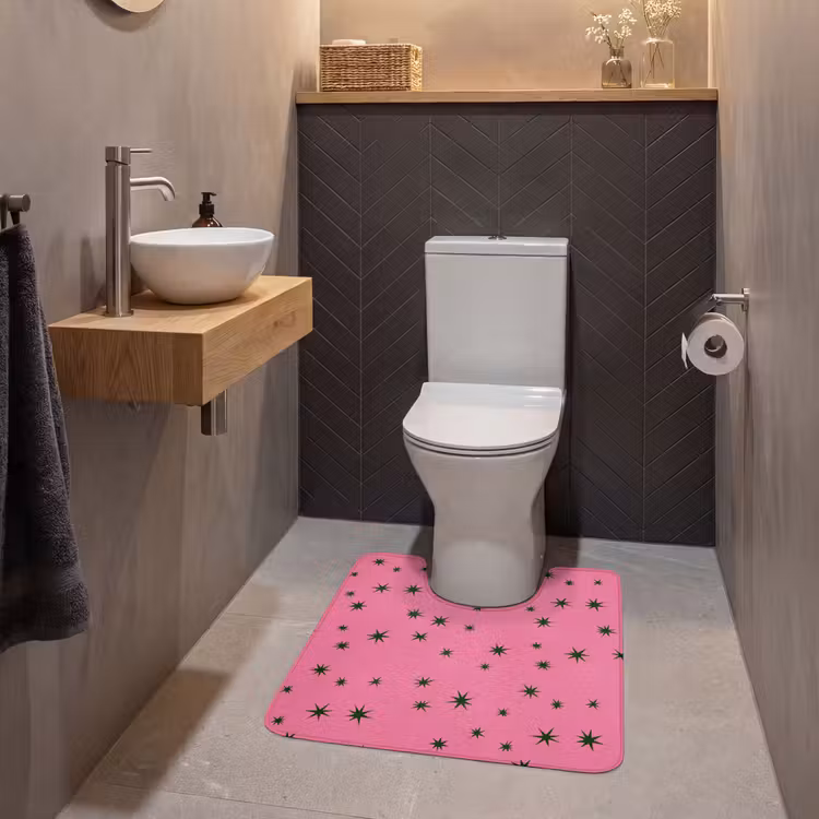 WC Mat - Ster - Groen - Roze - Kerst — 2