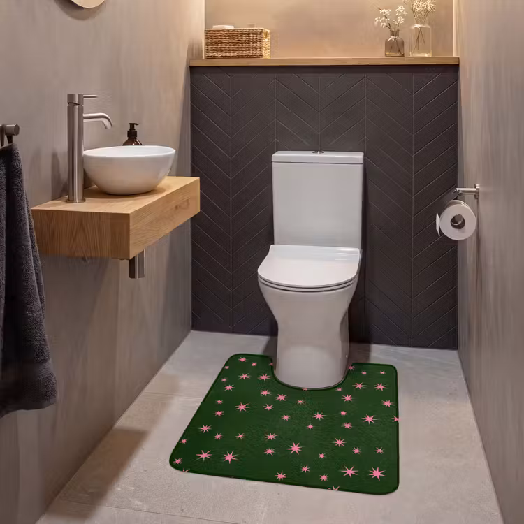 WC Mat - Ster - Roze - Groen - Kerst — 2