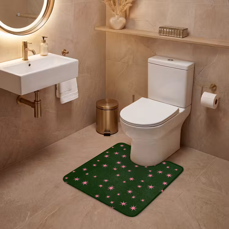 WC Mat - Ster - Roze - Groen - Kerst — 3