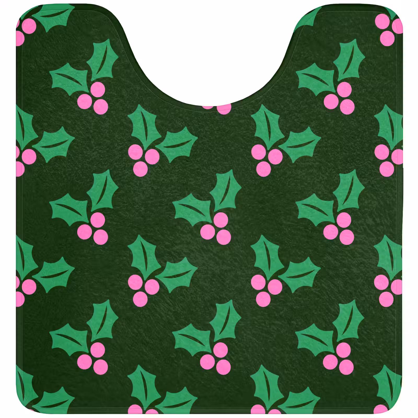 WC Mat - Hulst - Groen - Roze - Kerst — 1