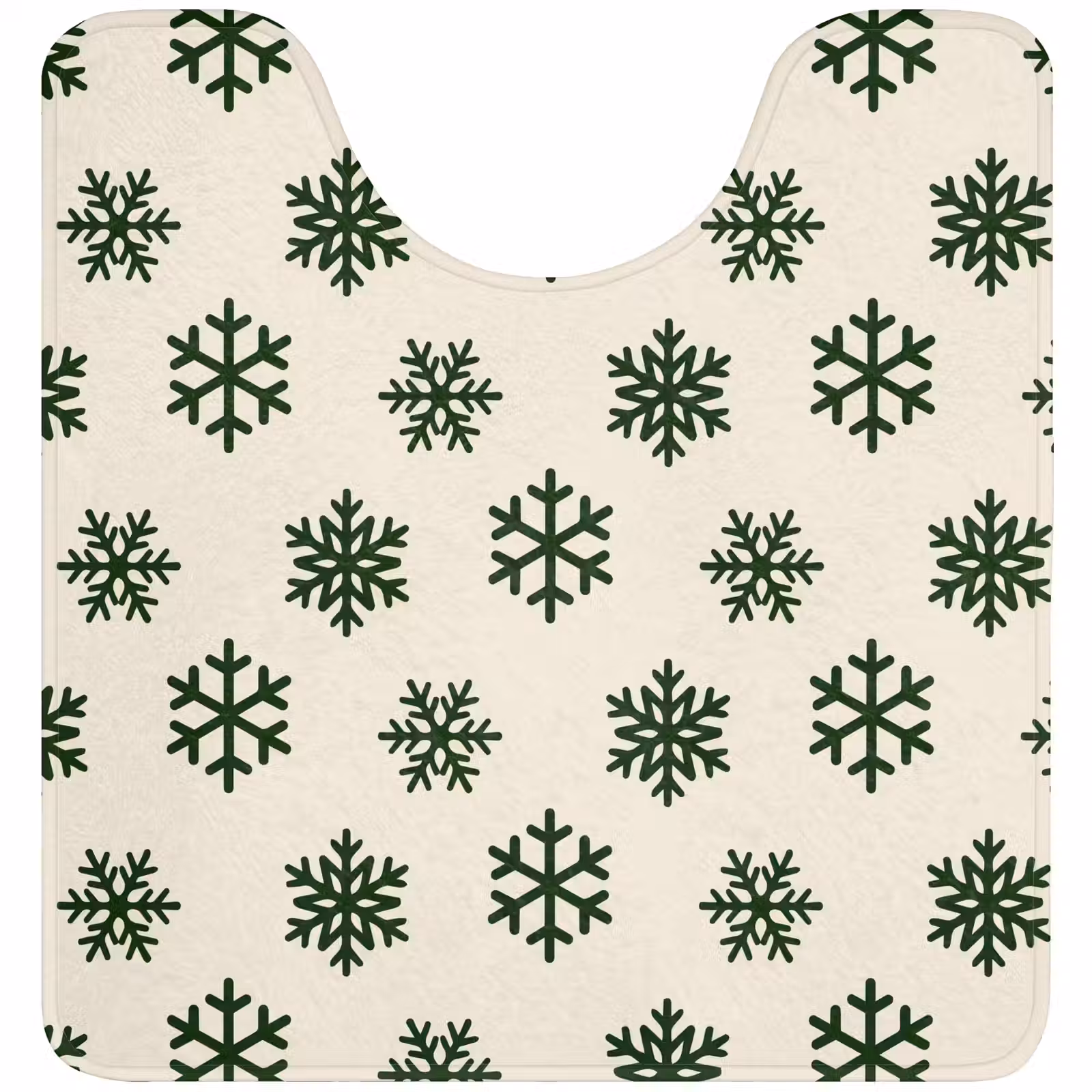 WC Mat - Sneeuwvlok - Crème - Groen - Kerst — 1