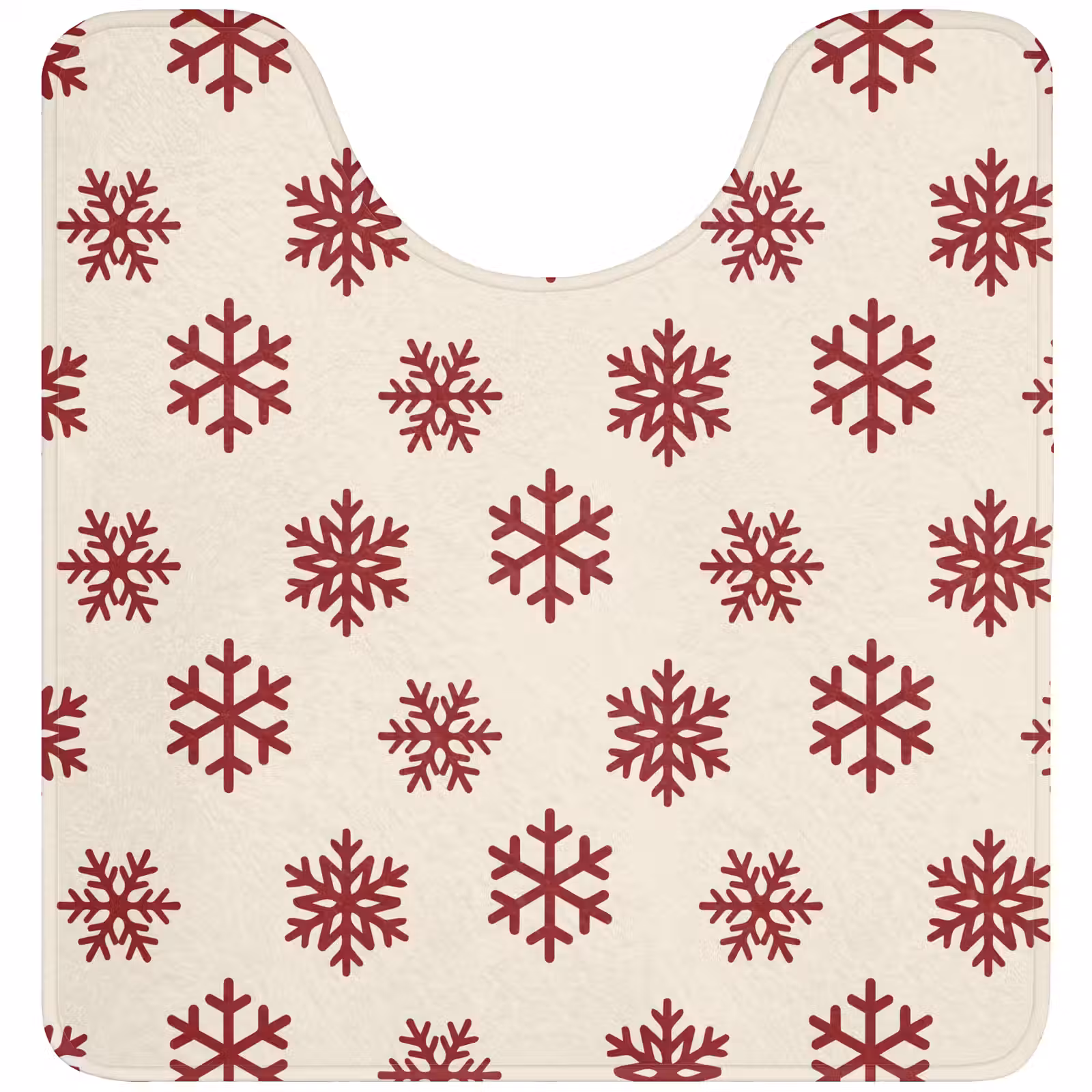 WC Mat - Sneeuwvlok - Crème - Rood — 1