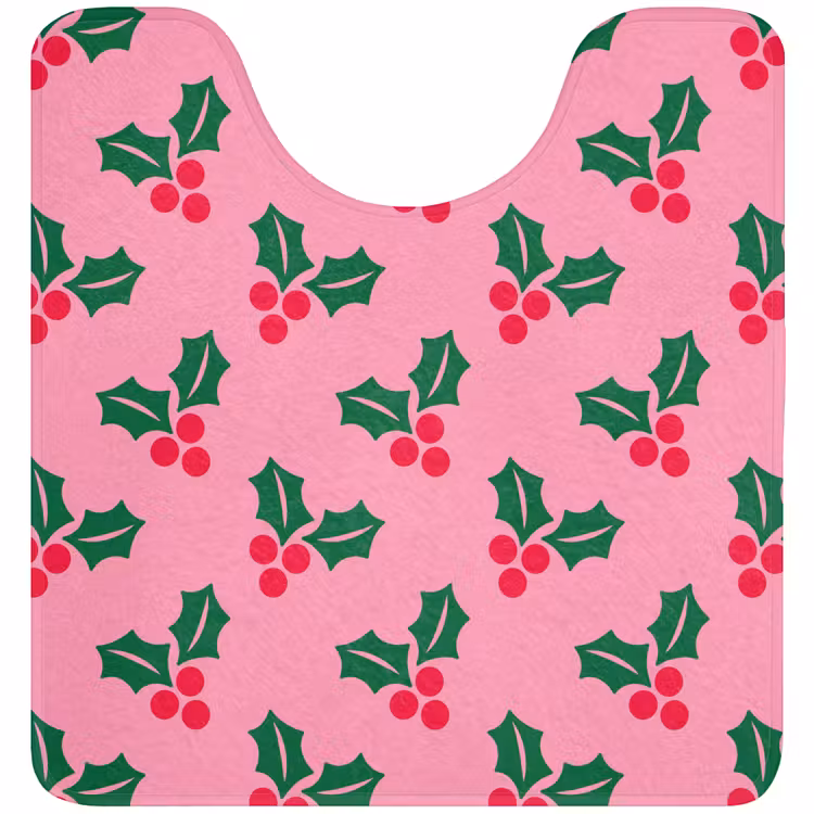 WC Mat - Hulst - Kerst - Roze — 1