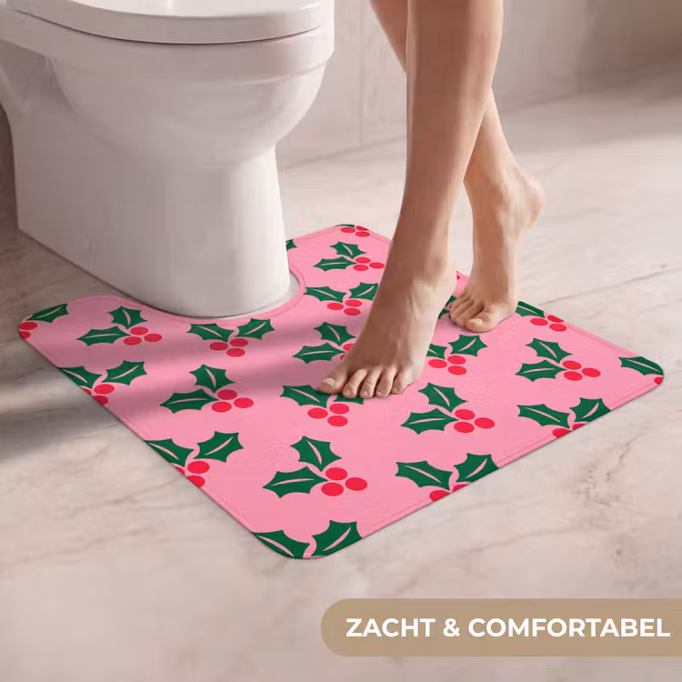 WC Mat - Hulst - Kerst - Roze — 5