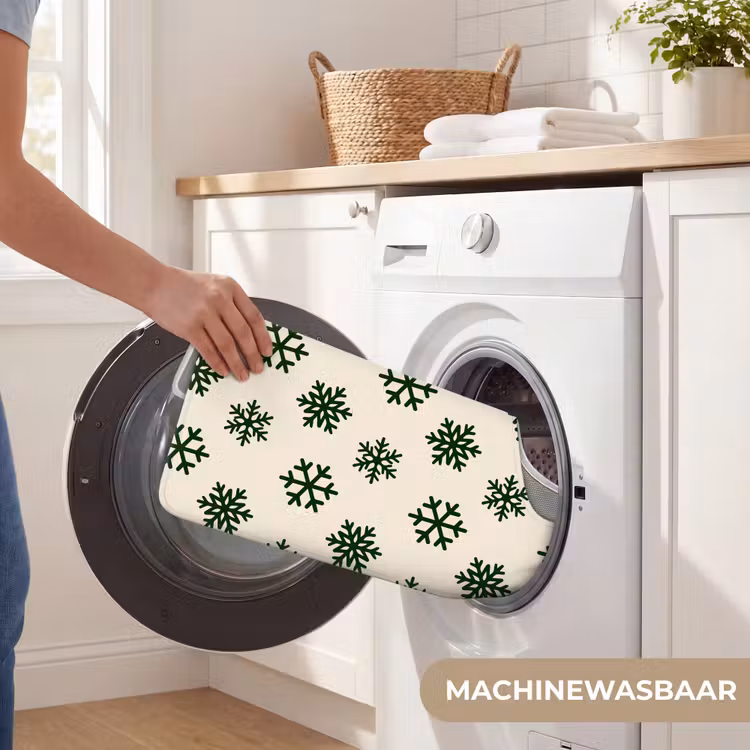 WC Mat - Sneeuwvlok - Crème - Groen - Kerst — 6