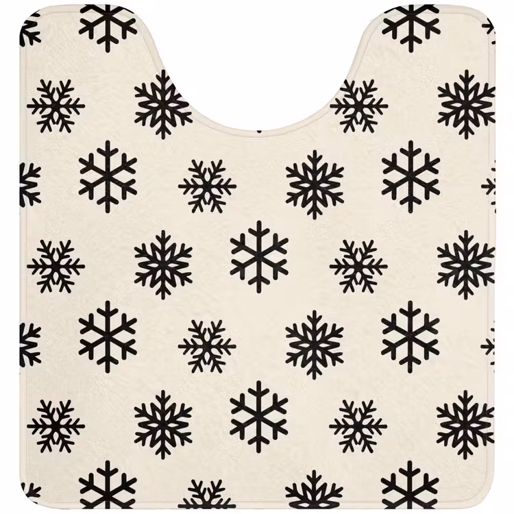WC Mat - Sneeuwvlok - Crème - Wit — 1