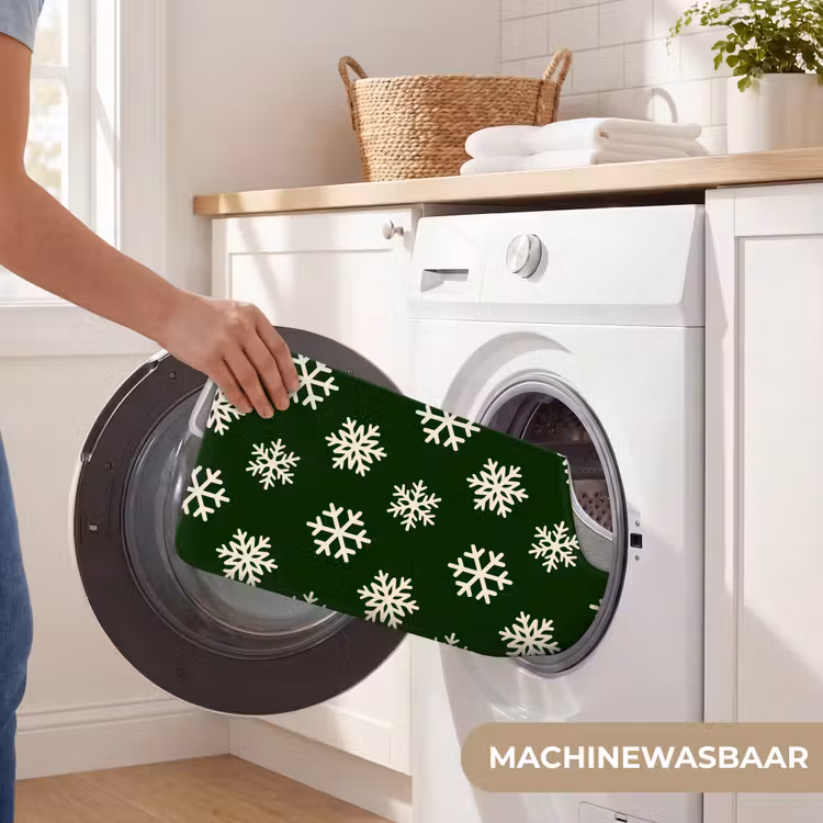 WC Mat - Sneeuwvlok - Groen - Wit - Kerst — 6