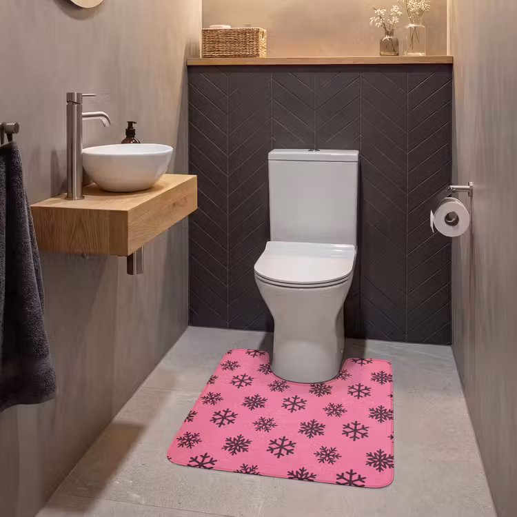WC Mat - Sneeuwvlok - Paars - Roze - Kerst — 2