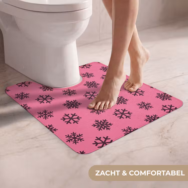 WC Mat - Sneeuwvlok - Paars - Roze - Kerst — 5