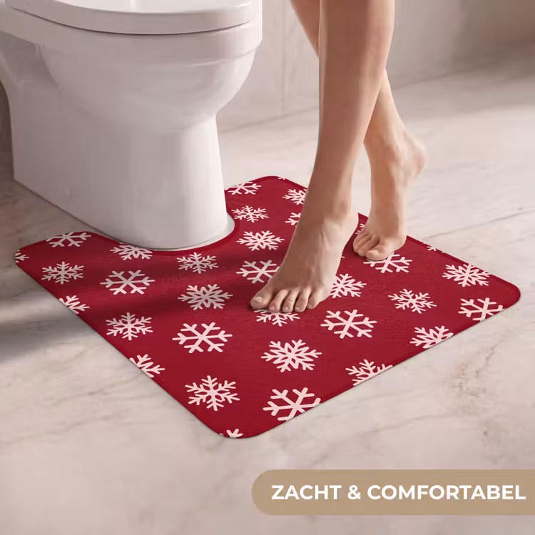 WC Mat - Sneeuwvlok - Rood - Roze - Kerst — 5