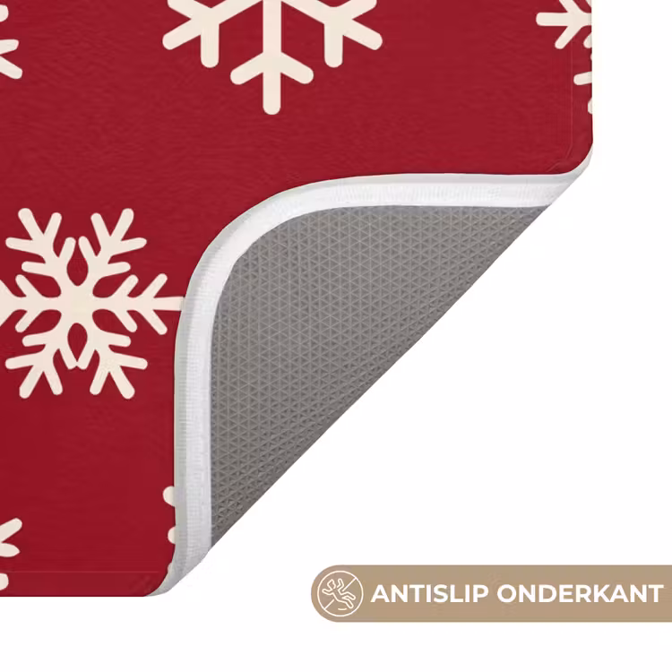 WC Mat - Sneeuwvlok - Rood - Wit - Kerst — 4