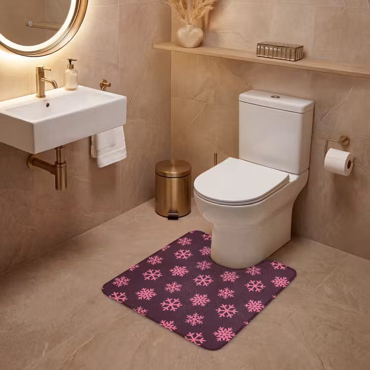 WC Mat - Sneeuwvlok - Roze - Paars - Kerst — 3
