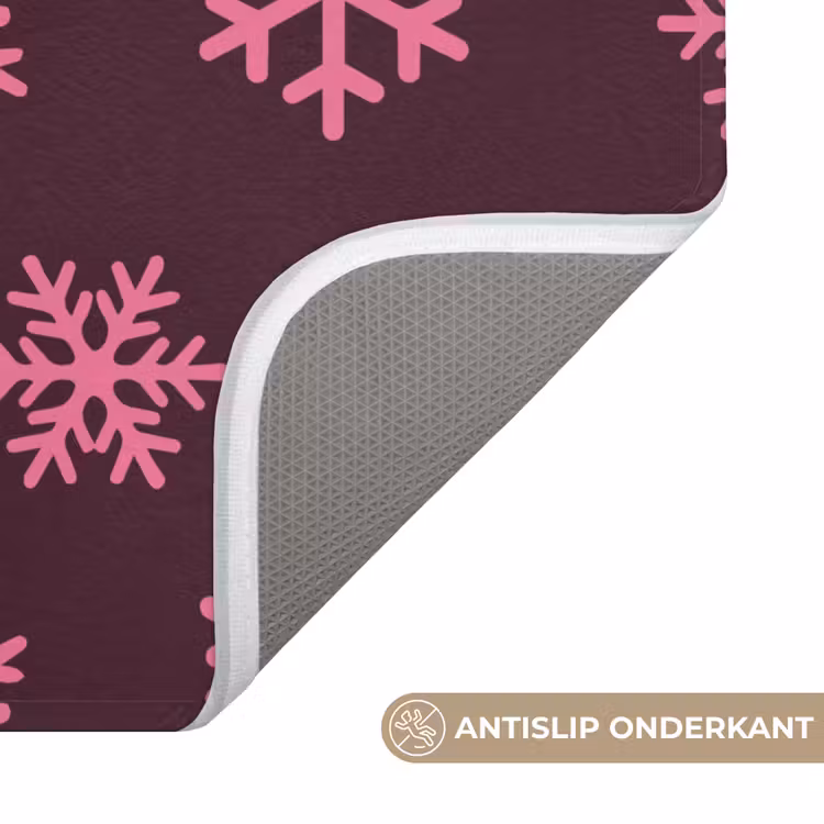 WC Mat - Sneeuwvlok - Roze - Paars - Kerst — 4