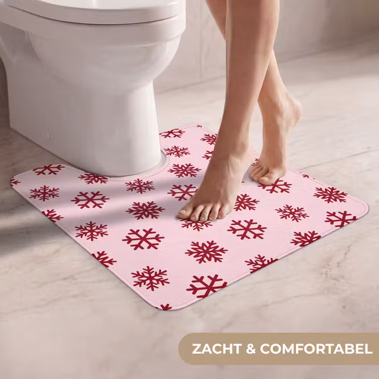WC Mat - Sneeuwvlok - Roze - Rood - Kerst — 5