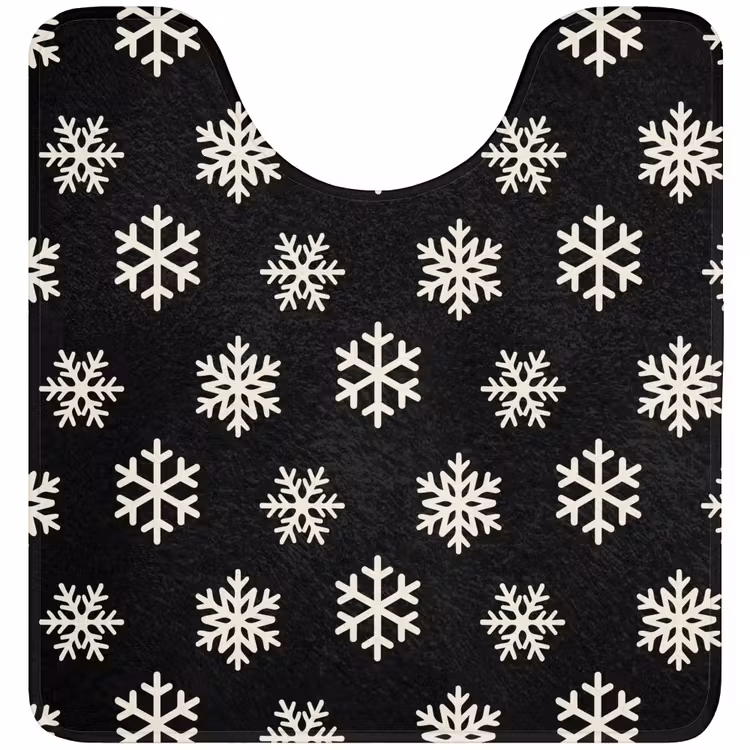 WC Mat - Sneeuwvlok - Zwart - Wit - Kerst — 1