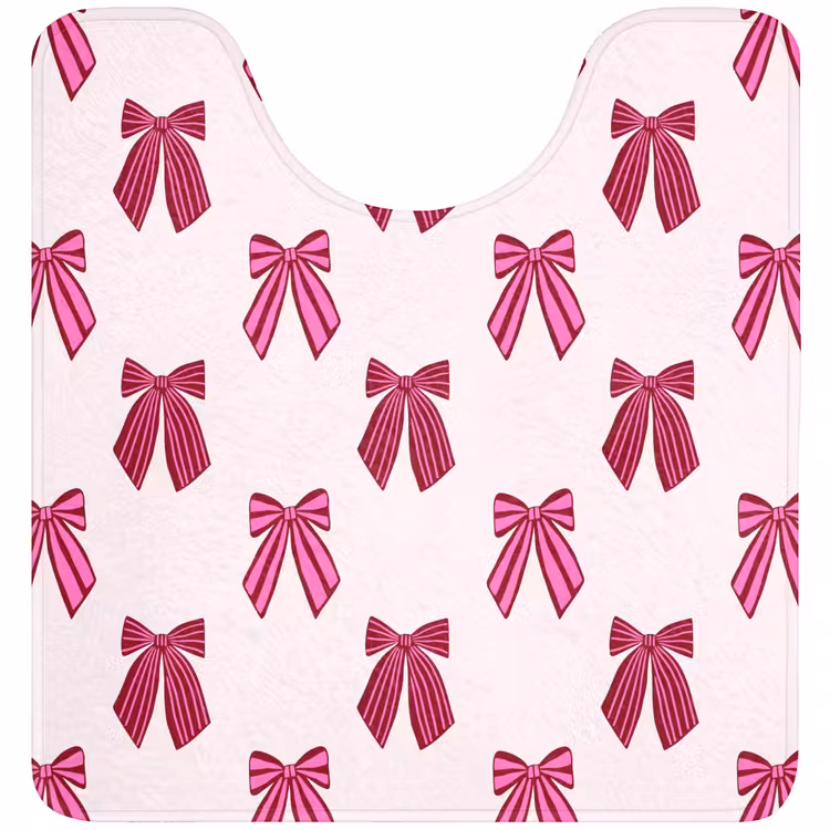 WC Mat - Strikken - Kerst - Roze — 1
