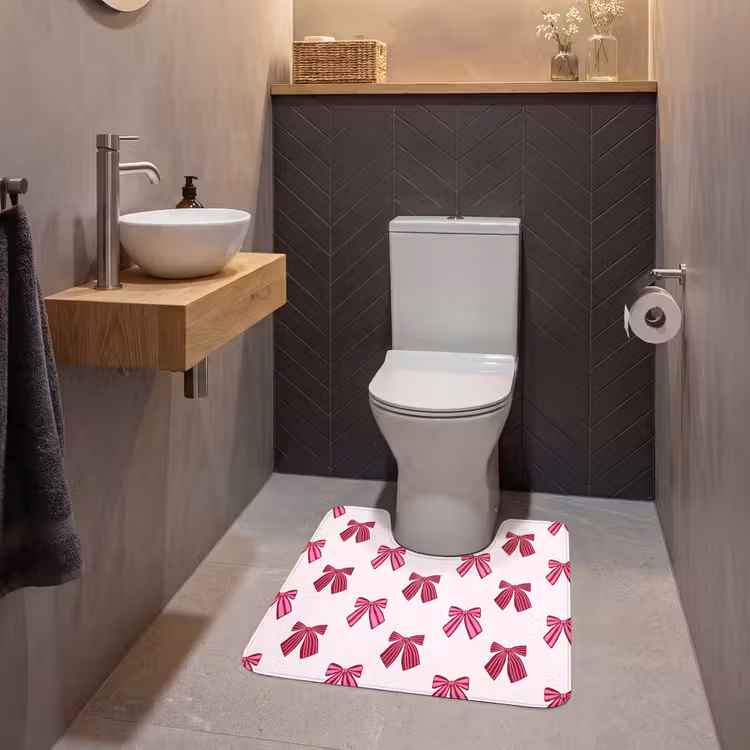 WC Mat - Strikken - Kerst - Roze — 2