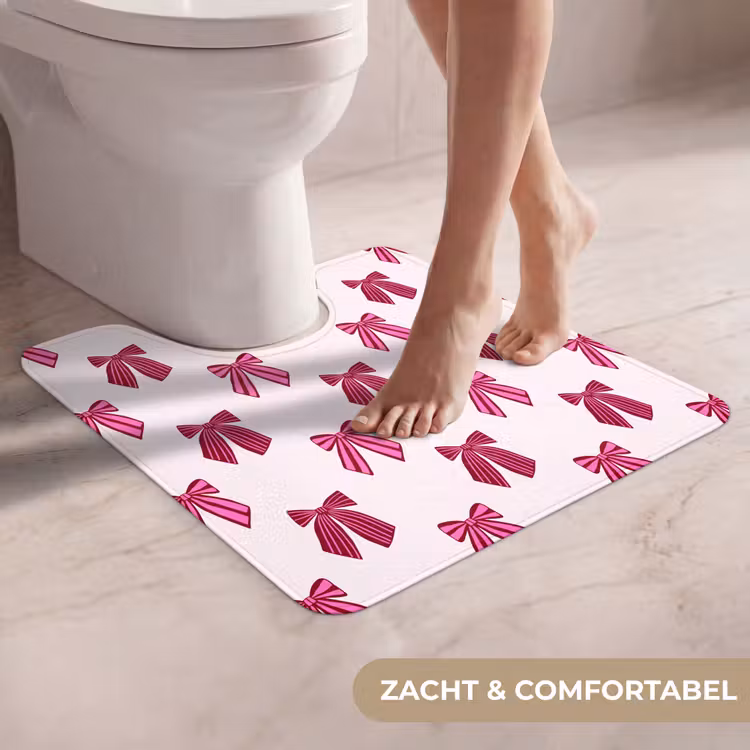 WC Mat - Strikken - Kerst - Roze — 5