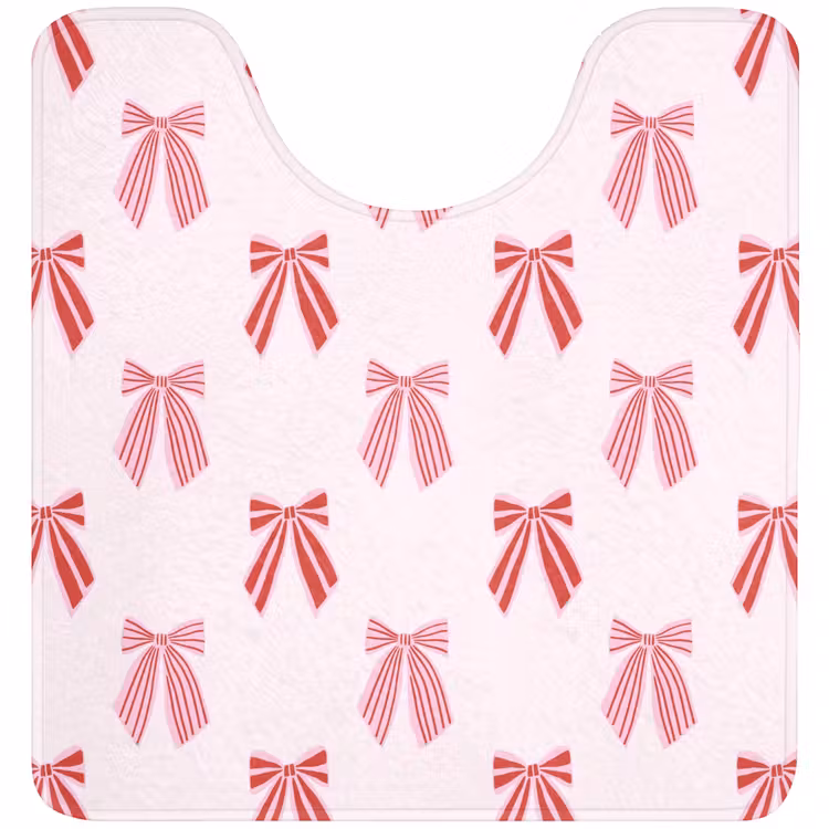 WC Mat - Strikken - Kerst - Roze - Rood — 1