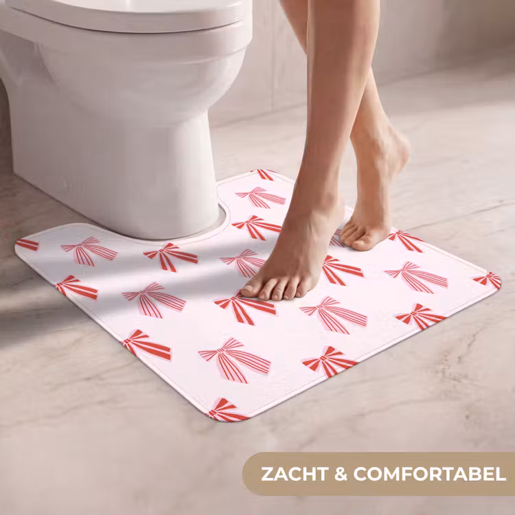 WC Mat - Strikken - Kerst - Roze - Rood — 5