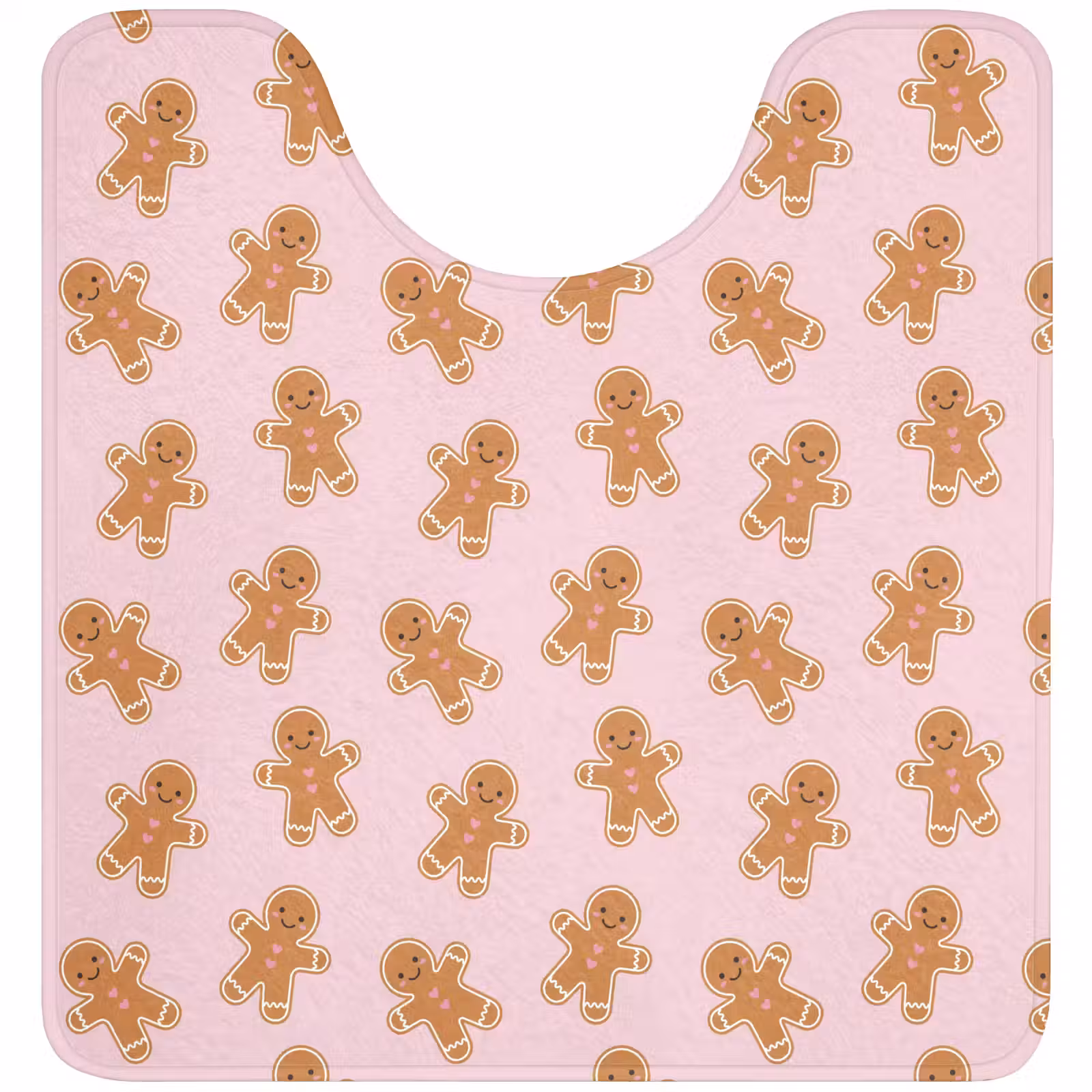 WC Mat - Peperkoek - Bruin - Roze - Kerst — 1