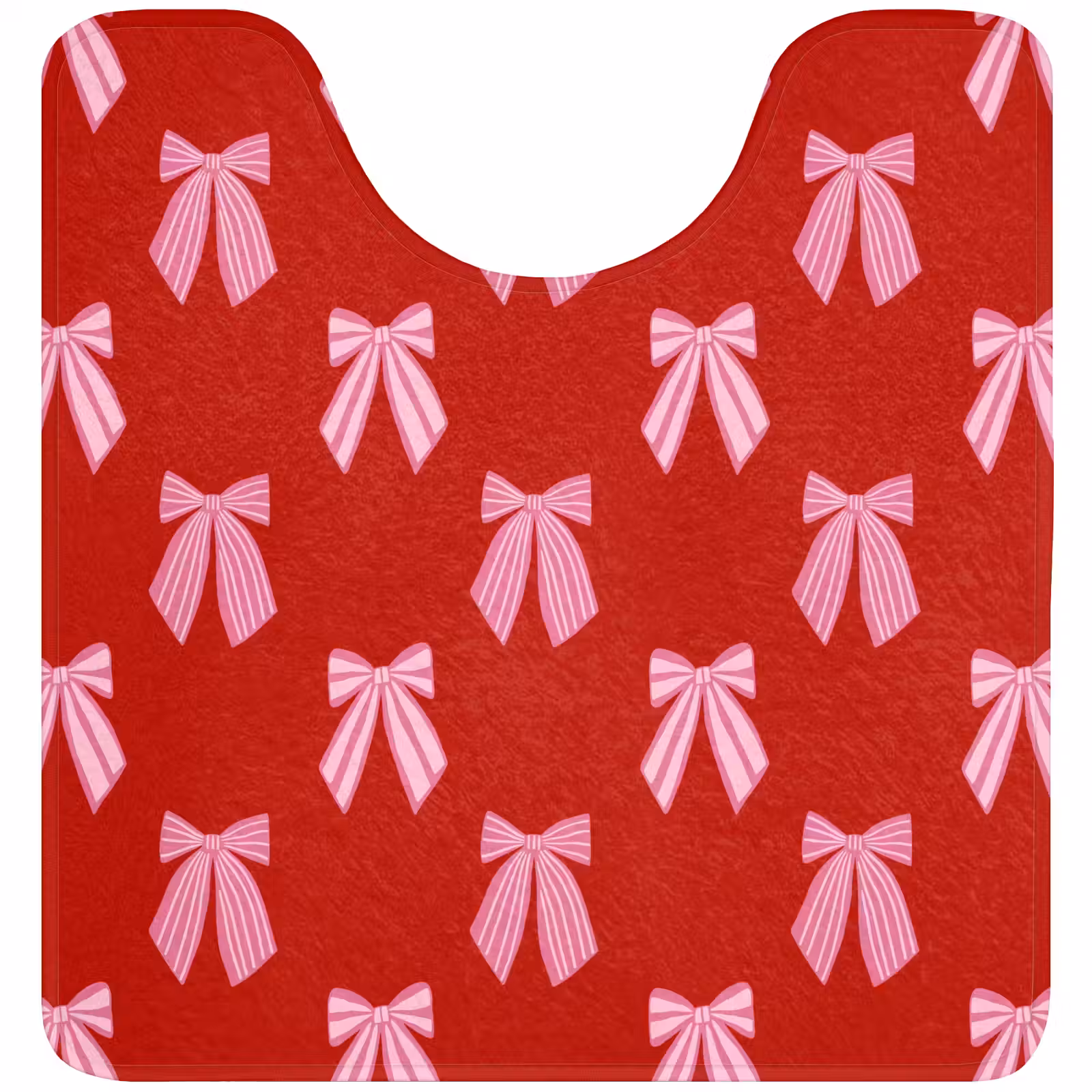 WC Mat - Strikken - Kerst - Rood - Roze — 1