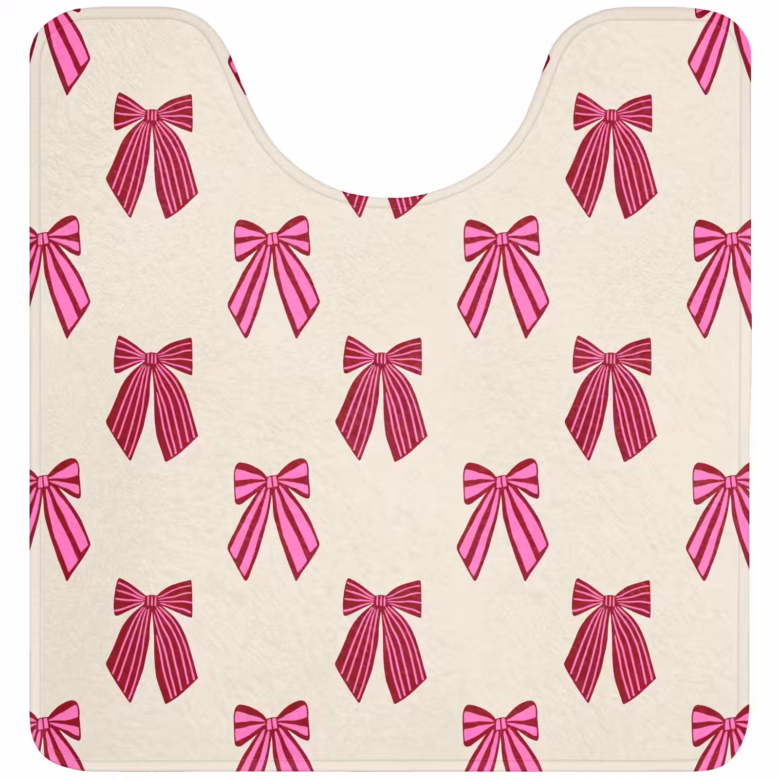 WC Mat - Strikken - Kerst - Roze - Crème — 1