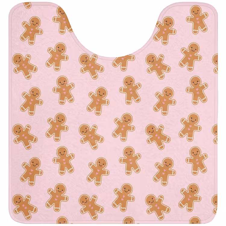 WC Mat - Peperkoek - Bruin - Roze - Kerst — 1