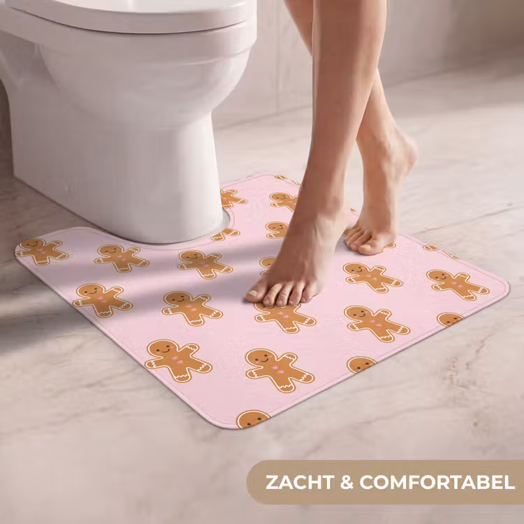 WC Mat - Peperkoek - Kerst - Roze — 5