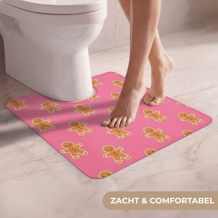 WC Mat - Peperkoek - Kerst - Roze - Bruin — 5
