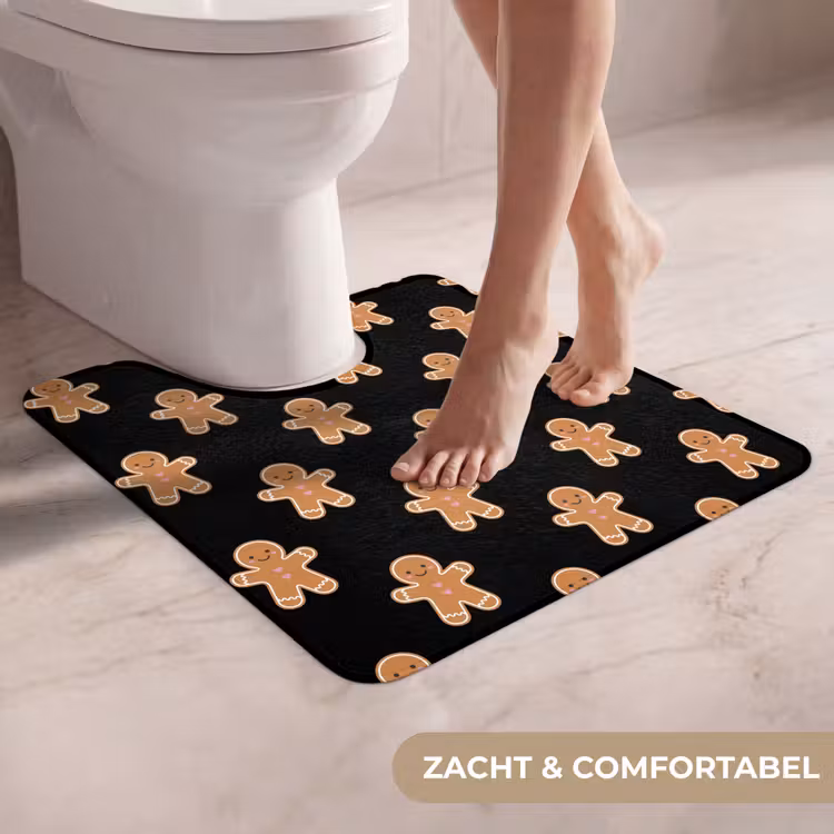 WC Mat - Peperkoek - Kerst - Zwart — 5