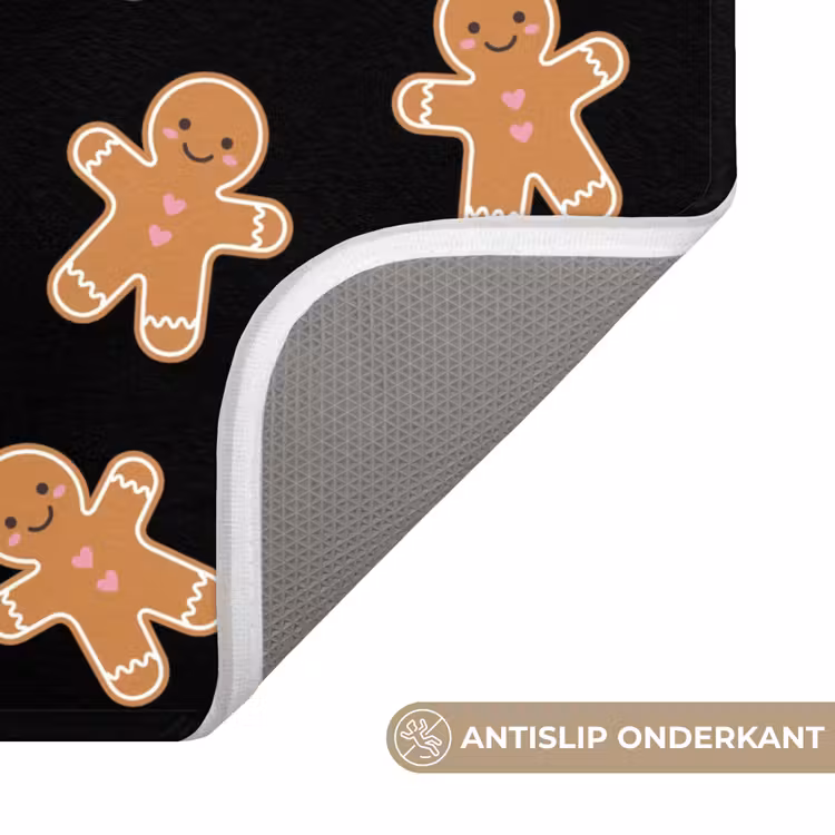 WC Mat - Peperkoek - Kerst - Zwart - Bruin — 4