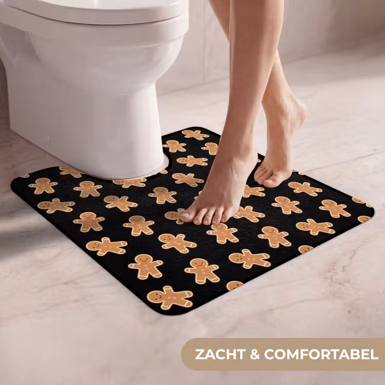 WC Mat - Peperkoek - Kerst - Zwart - Bruin — 5