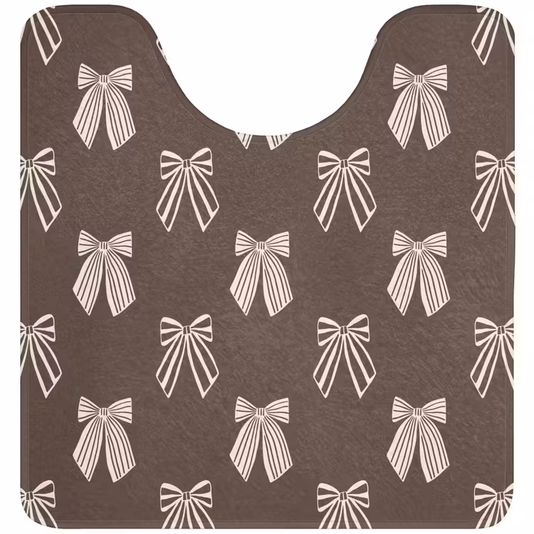 WC Mat - Strikken - Kerst - Bruin - Crème — 1