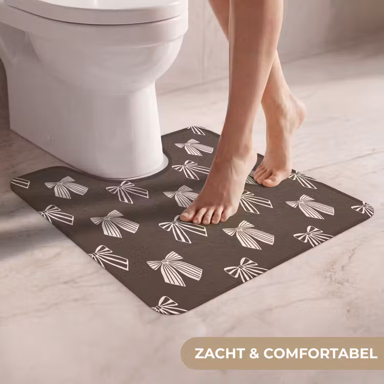 WC Mat - Strikken - Kerst - Bruin - Crème — 5