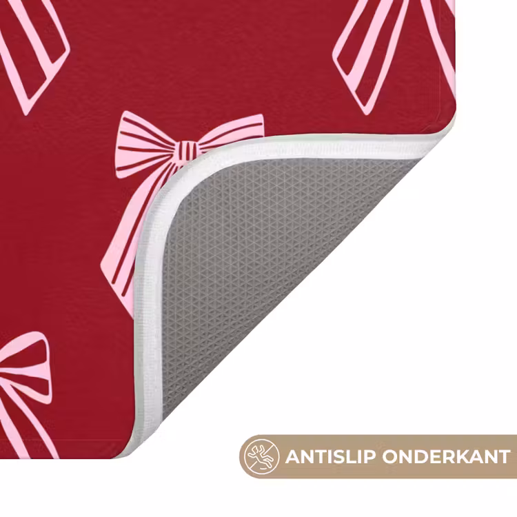 WC Mat - Strikken - Kerst - Burgundy - Roze — 4