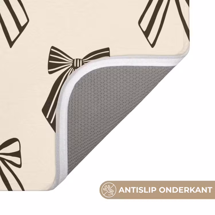 WC Mat - Strikken - Kerst - Crème - Zwart — 4