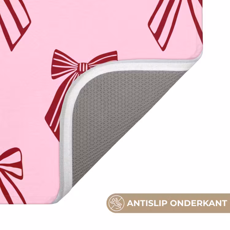 WC Mat - Strikken - Kerst - Roze - Burgundy — 4