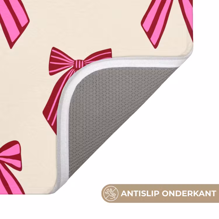 WC Mat - Strikken - Kerst - Roze - Crème — 4